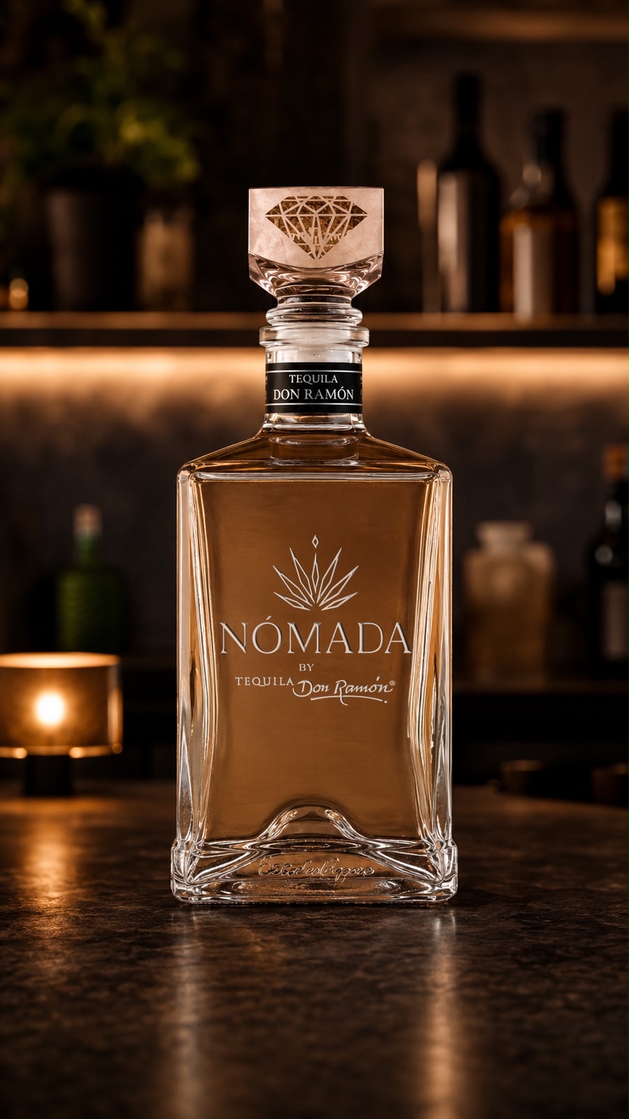 Nómada Tequila platinium añejo cristalino